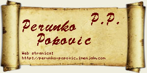 Perunko Popović vizit kartica